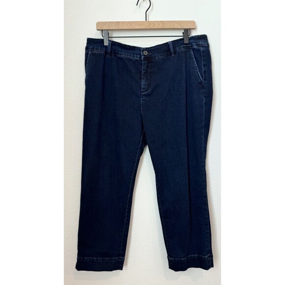 Soft Surroundings Women's Mid Rise Cropped Jeans Denim Dark Wash Pockets Size XL - Picture 1 of 8